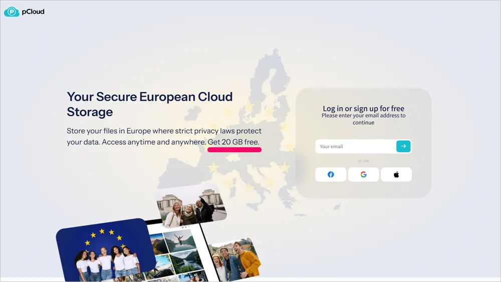 무료 20GB 제공 클라우드 서비스 pCloud 이용 안내